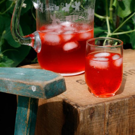 Granskotts- och jordgubbsdricka