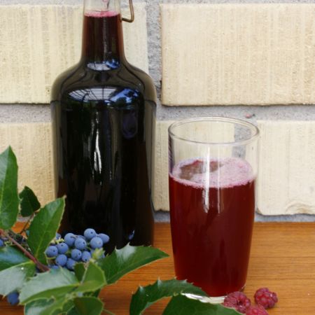 Mahonia- och hallonsaft