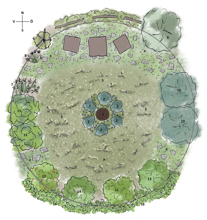 Samodling under äppelträd